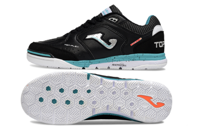 Men's Joma Top Flex IC Indoor & Futsal Low-Tops Football Shoes - Black/Silver/Blue