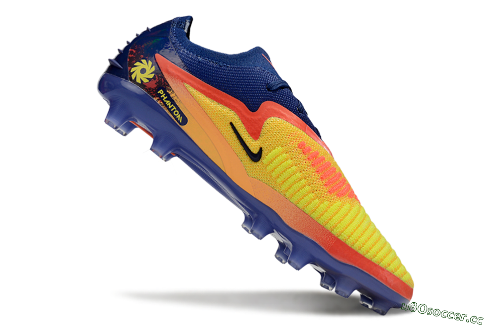 Unisex Nike Phantom 6 Elite AG Artificial Grass Low-Tops Football Boots - Yellow/Red/Blue 4
