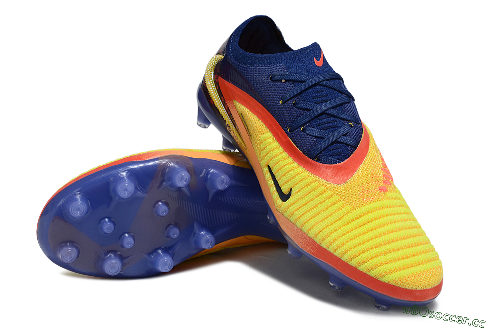 Unisex Nike Phantom 6 Elite AG Artificial Grass Low-Tops Football Boots - Yellow/Red/Blue 3