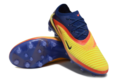 Unisex Nike Phantom 6 Elite AG Artificial Grass Low-Tops Football Boots - Yellow/Red/Blue