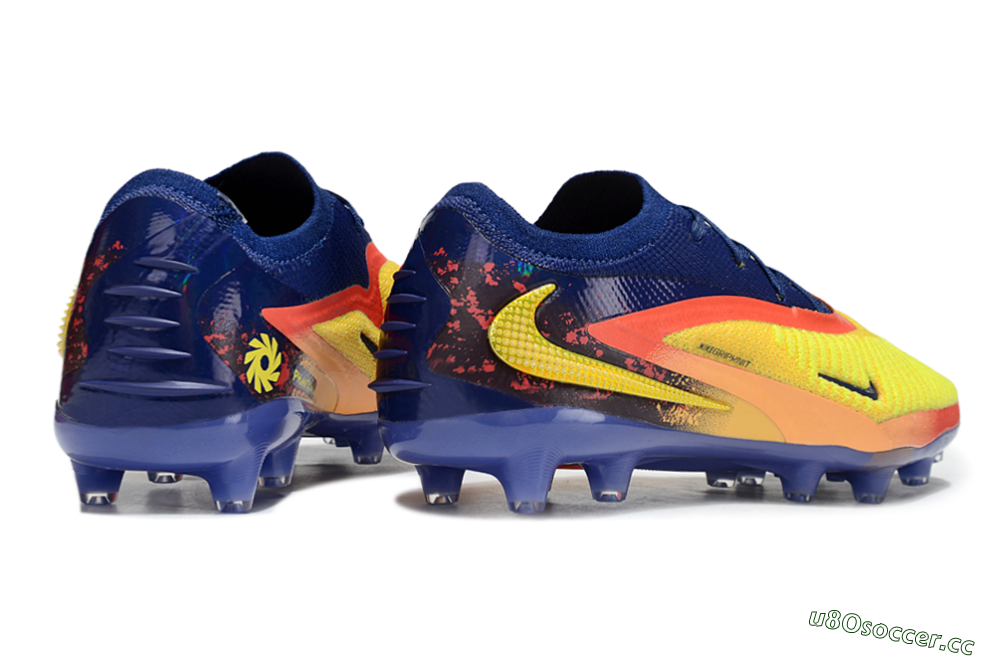 Unisex Nike Phantom 6 Elite AG Artificial Grass Low-Tops Football Boots - Yellow/Red/Blue 6