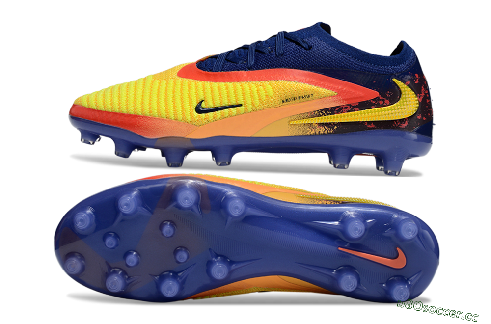 Unisex Nike Phantom 6 Elite AG Artificial Grass Low-Tops Football Boots - Yellow/Red/Blue 1