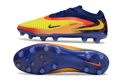 Unisex Nike Phantom 6 Elite AG Artificial Grass Low-Tops Football Boots - Yellow/Red/Blue
