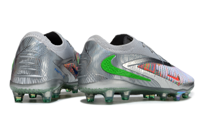 Unisex Nike Phantom 6 Elite AG Artificial Grass Low-Tops Football Boots - Grey/Silver/Red