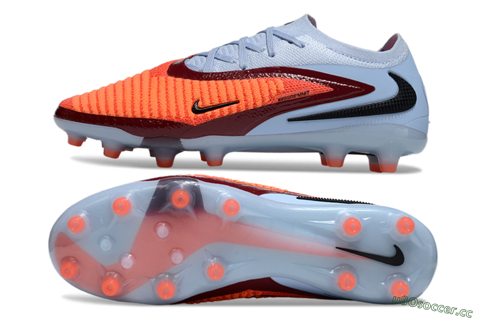 Unisex Nike Phantom 6 Elite AG Artificial Grass Low-Tops Football Boots - Red/Jade/Black 1