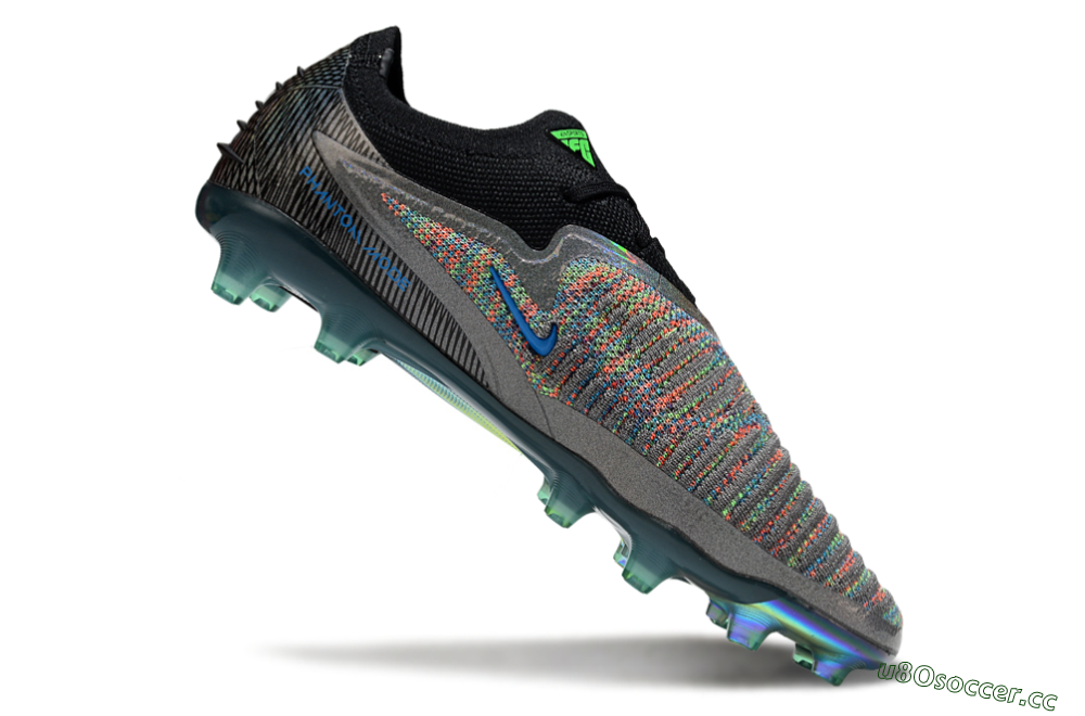 Unisex Nike Phantom 6 Elite AG Artificial Grass Low-Tops Football Boots - Black/Grey/Silver 4