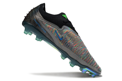 Unisex Nike Phantom 6 Elite AG Artificial Grass Low-Tops Football Boots - Black/Grey/Silver