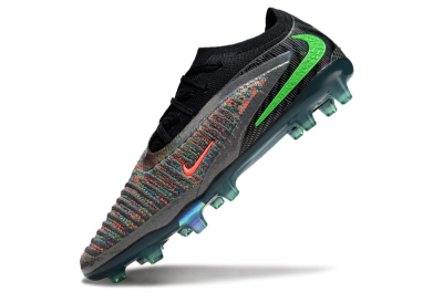 Unisex Nike Phantom 6 Elite AG Artificial Grass Low-Tops Football Boots - Black/Grey/Silver