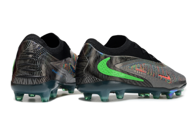 Unisex Nike Phantom 6 Elite AG Artificial Grass Low-Tops Football Boots - Black/Grey/Silver