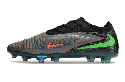 Unisex Nike Phantom 6 Elite AG Artificial Grass Low-Tops Football Boots - Black/Grey/Silver