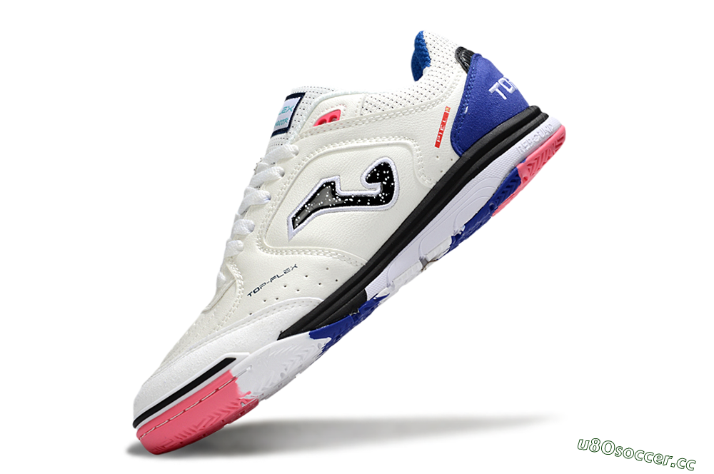 Men's Joma Top Flex IC Indoor & Futsal Low-Tops Football Shoes - White/Black/Blue 5