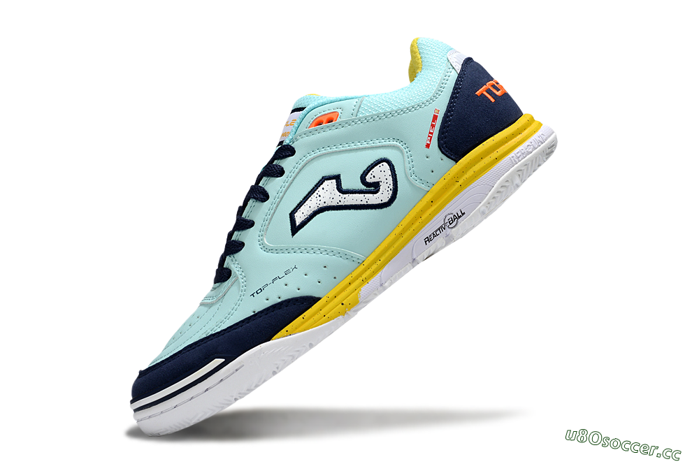 Men's Joma Top Flex IC Indoor & Futsal Low-Tops Football Shoes - Jade/Silver/Blue 5