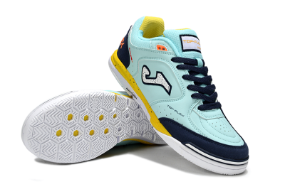 Men's Joma Top Flex IC Indoor & Futsal Low-Tops Football Shoes - Jade/Silver/Blue