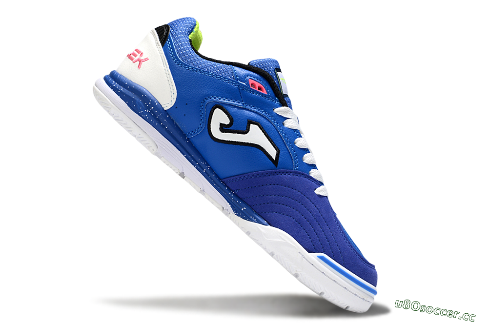 Men's Joma Top Flex IC Indoor & Futsal Low-Tops Football Shoes - Blue/White/Pink 4
