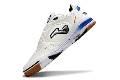 Men's Joma Top Flex IC Indoor & Futsal Low-Tops Football Shoes - White/Silver/Blue