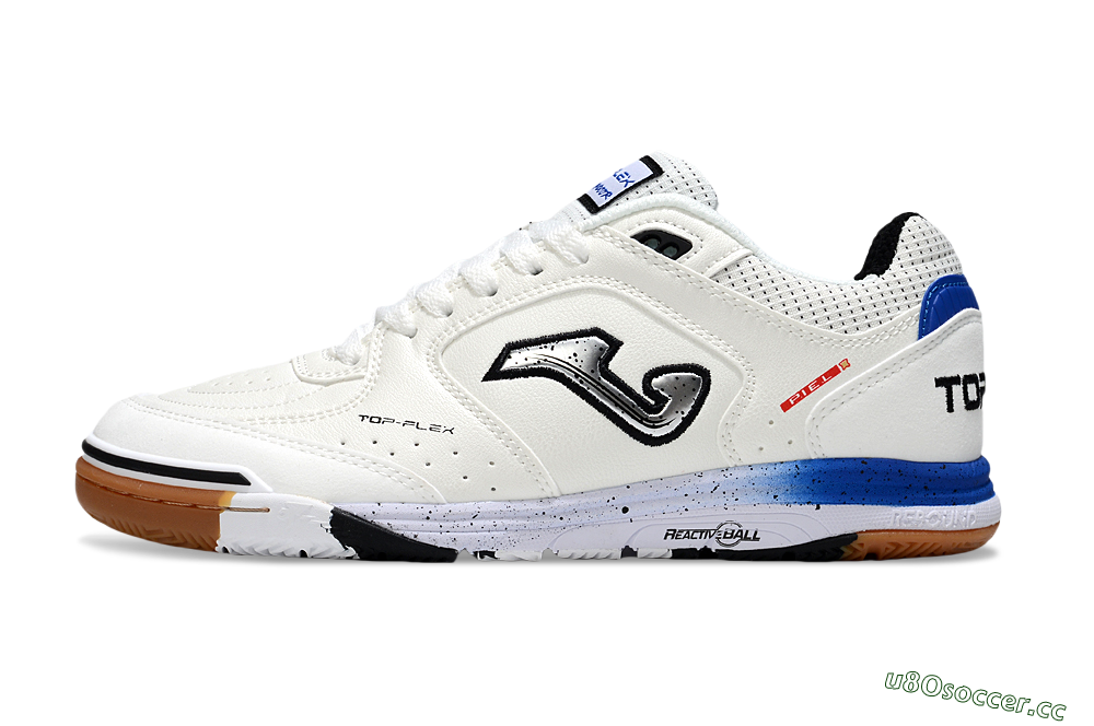 Men's Joma Top Flex IC Indoor & Futsal Low-Tops Football Shoes - White/Silver/Blue 0