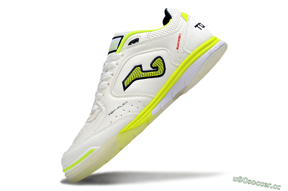 Men's Joma Top Flex IC Indoor & Futsal Low-Tops Football Shoes - White/Yellow/Black 5