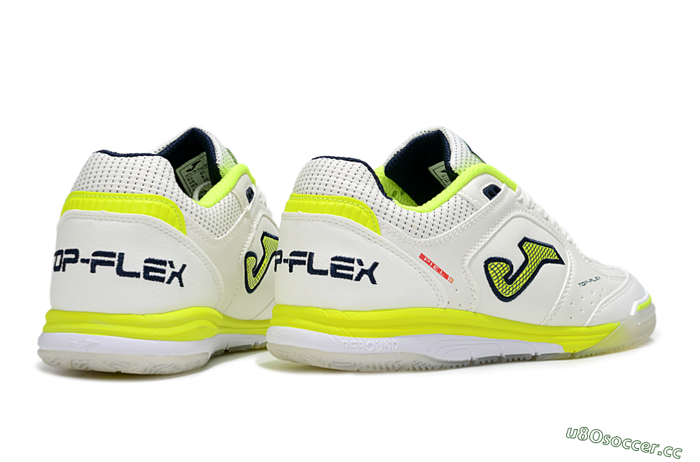 Men's Joma Top Flex IC Indoor & Futsal Low-Tops Football Shoes - White/Yellow/Black 6