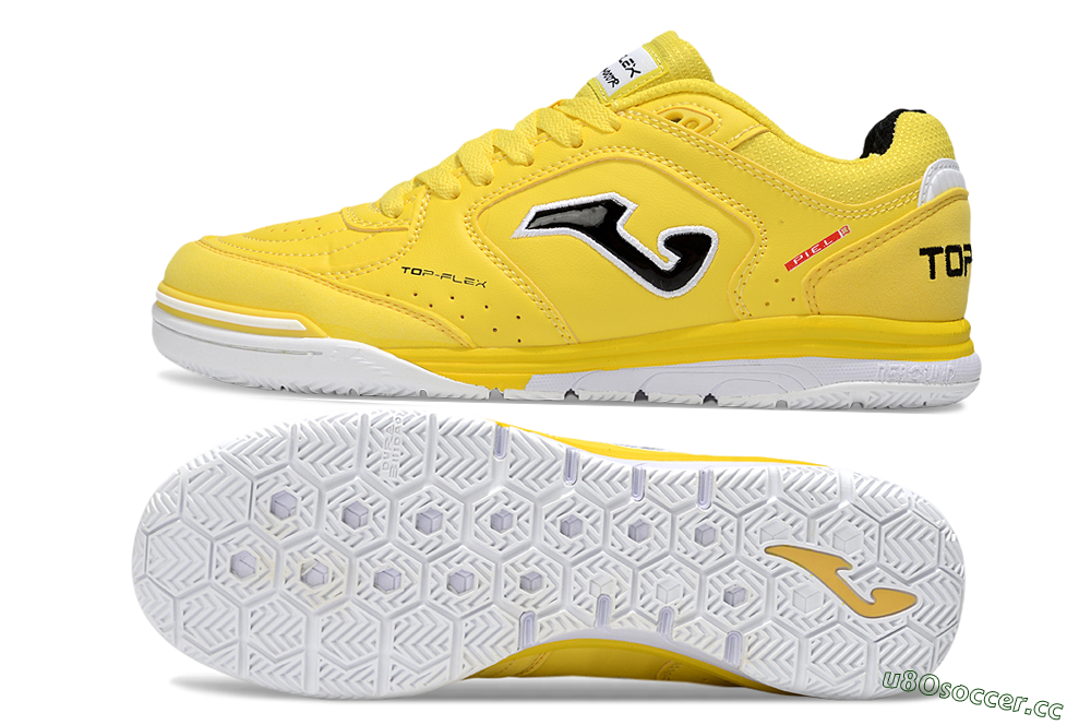 Men's Joma Top Flex IC Indoor & Futsal Low-Tops Football Shoes - Yellow/Black/White 1