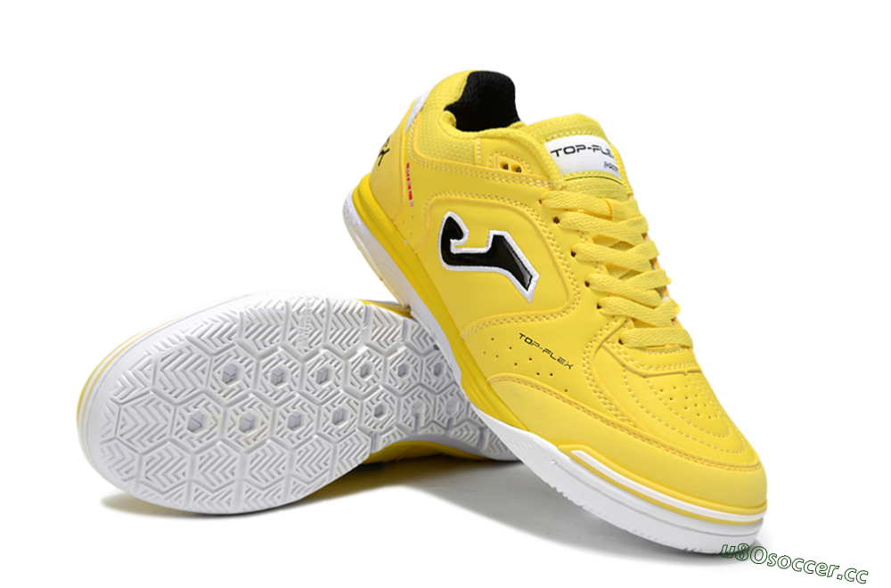 Men's Joma Top Flex IC Indoor & Futsal Low-Tops Football Shoes - Yellow/Black/White 3