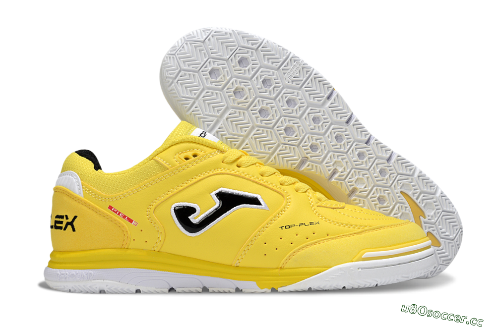 Men's Joma Top Flex IC Indoor & Futsal Low-Tops Football Shoes - Yellow/Black/White 2