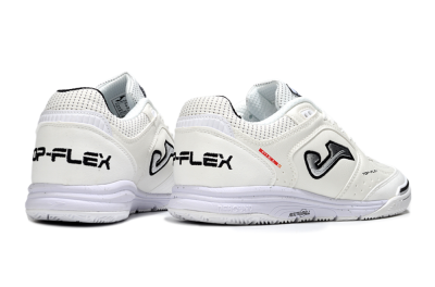 Men's Joma Top Flex IC Indoor & Futsal Low-Tops Football Shoes - White/Silver/Black