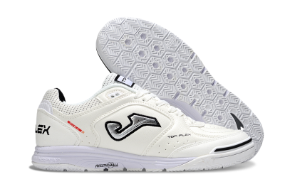 Men's Joma Top Flex IC Indoor & Futsal Low-Tops Football Shoes - White/Silver/Black