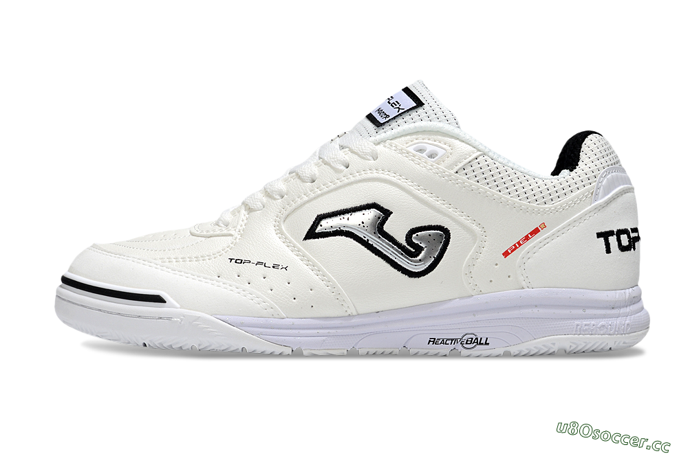 Men's Joma Top Flex IC Indoor & Futsal Low-Tops Football Shoes - White/Silver/Black 0