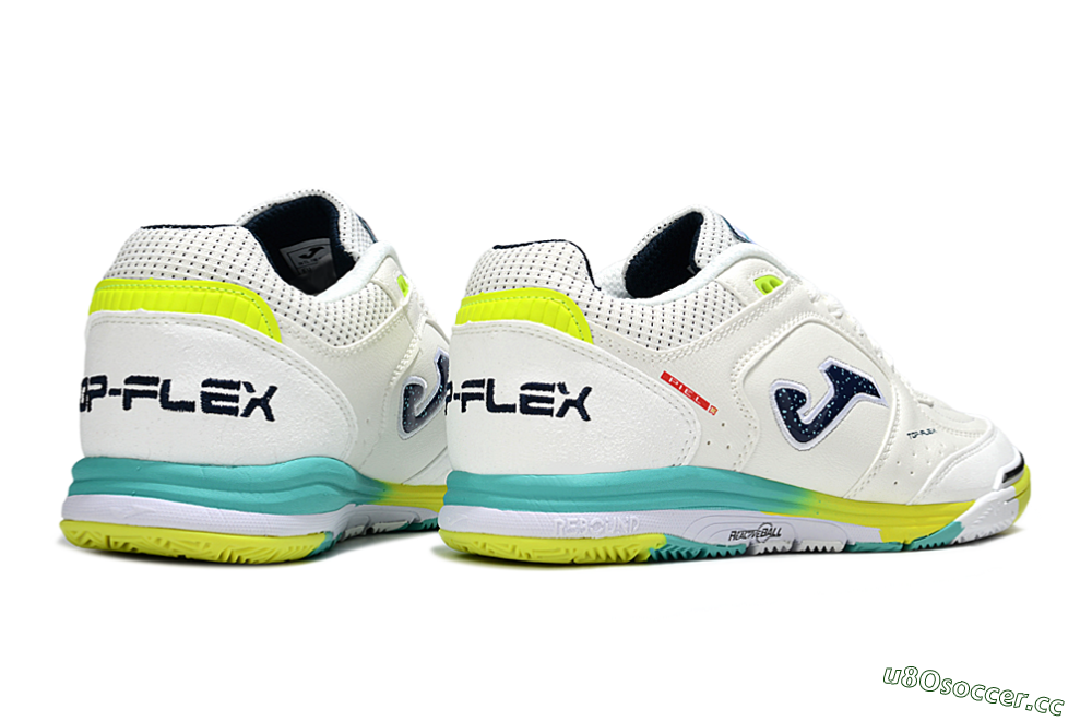 Men's Joma Top Flex IC Indoor & Futsal Low-Tops Football Shoes - White/Yellow/Jade 6