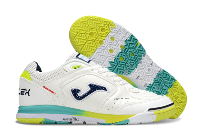 Men's Joma Top Flex IC Indoor & Futsal Low-Tops Football Shoes - White/Yellow/Jade