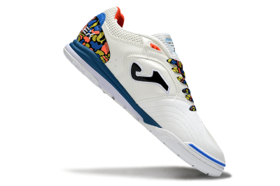 Men's Joma Top Flex IC Indoor & Futsal Low-Tops Football Shoes - White/Black/Blue
