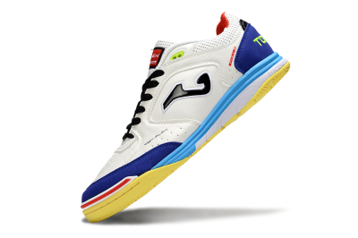 Men's Joma Top Flex IC Indoor & Futsal Low-Tops Football Shoes - White/Black/Blue