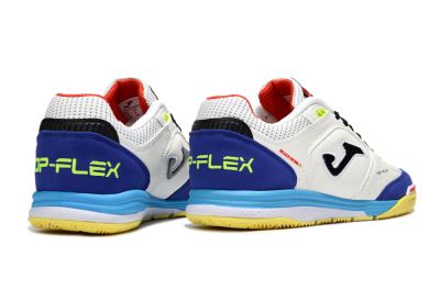 Men's Joma Top Flex IC Indoor & Futsal Low-Tops Football Shoes - White/Black/Blue