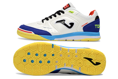 Men's Joma Top Flex IC Indoor & Futsal Low-Tops Football Shoes - White/Black/Blue