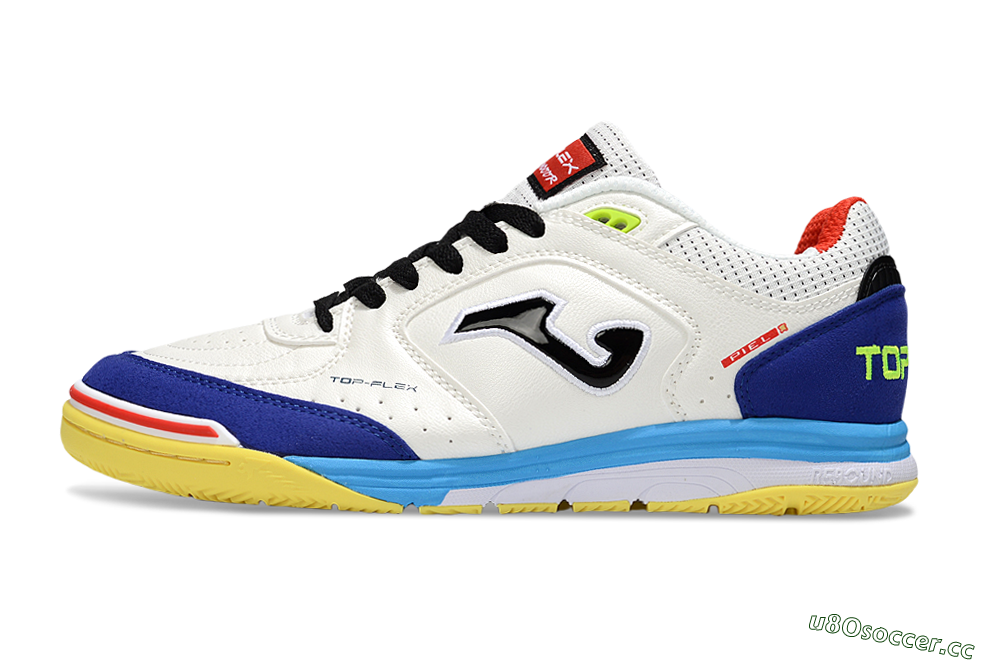 Men's Joma Top Flex IC Indoor & Futsal Low-Tops Football Shoes - White/Black/Blue 0