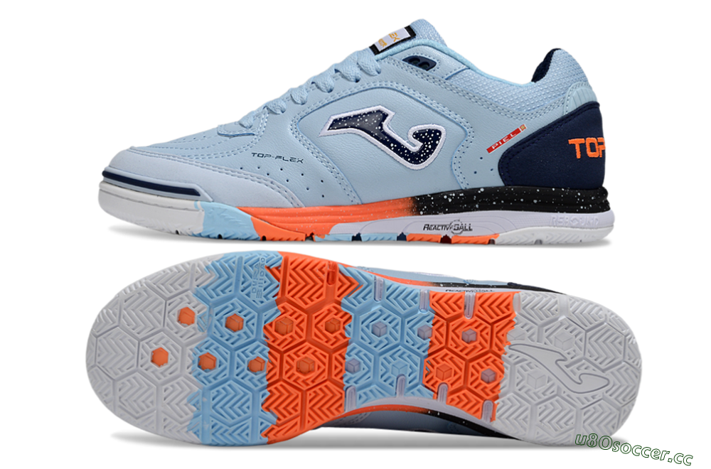 Men's Joma Top Flex IC Indoor & Futsal Low-Tops Football Shoes - Jade/Blue/White 1