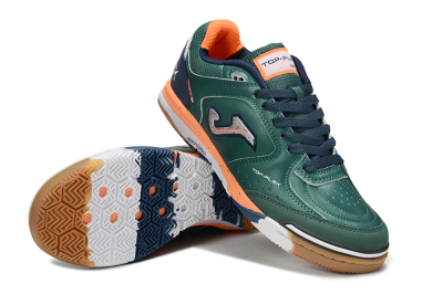 Men's Joma Top Flex IC Indoor & Futsal Low-Tops Football Shoes - Green/Silver/Blue