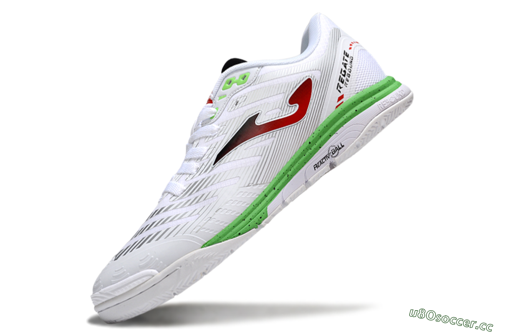 Men's Joma Top Flex IC Indoor & Futsal Low-Tops Football Shoes - White/Red/Yellow 5