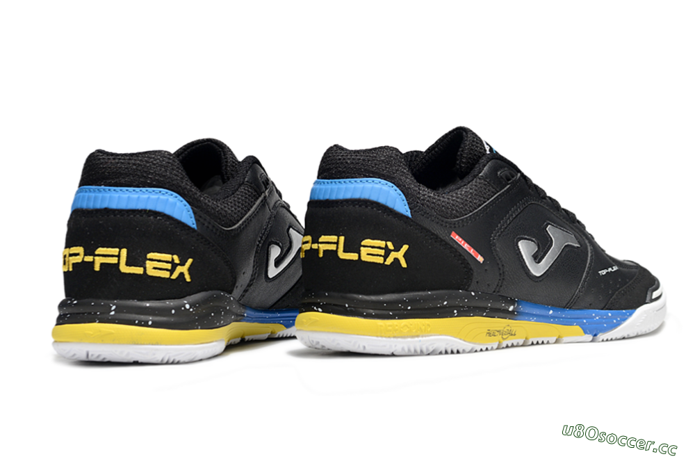 Men's Joma Top Flex IC Indoor & Futsal Low-Tops Football Shoes - Black/Silver/Yellow 6
