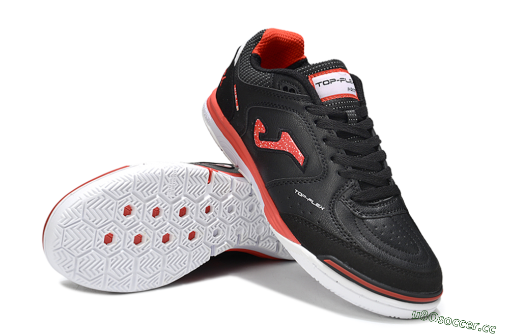 Men's Joma Top Flex IC Indoor & Futsal Low-Tops Football Shoes - Black/Red/White 3