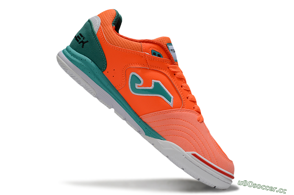 Men's Joma Top Flex IC Indoor & Futsal Low-Tops Football Shoes - Red/Jade/White 4