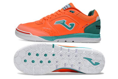 Men's Joma Top Flex IC Indoor & Futsal Low-Tops Football Shoes - Red/Jade/White