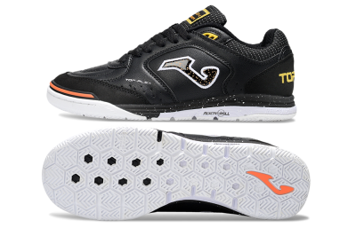 Men's Joma Top Flex IC Indoor & Futsal Low-Tops Football Shoes - White/Black/Yellow