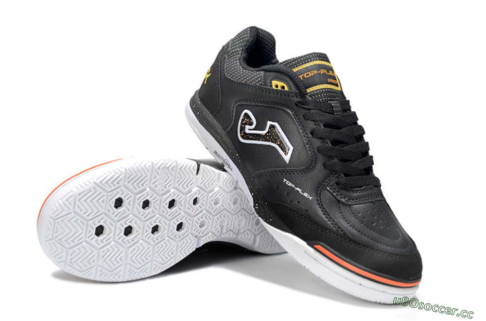 Men's Joma Top Flex IC Indoor & Futsal Low-Tops Football Shoes - White/Black/Yellow 3