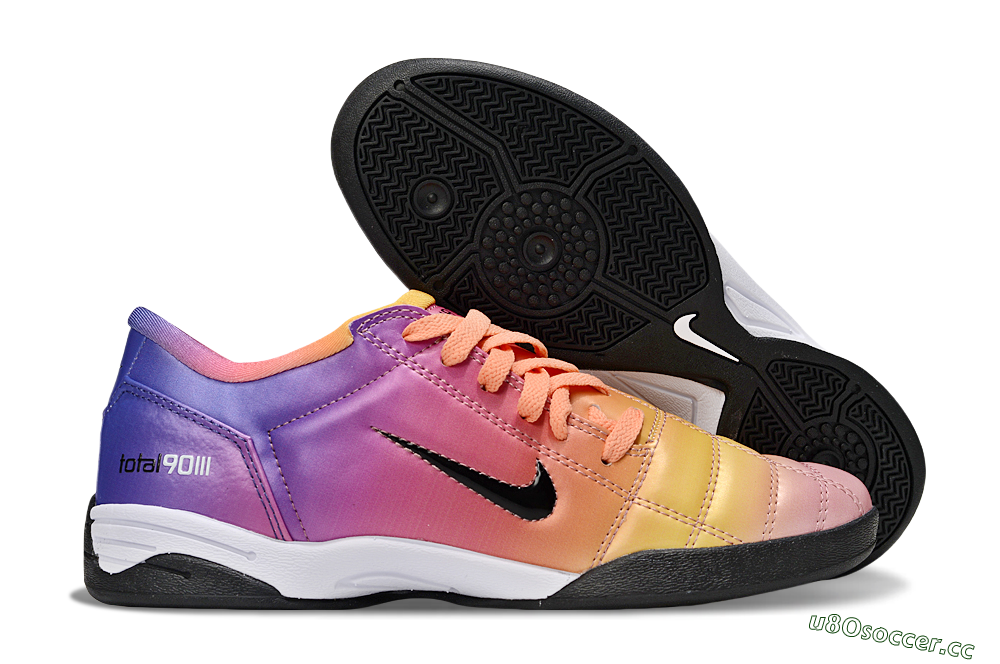 Unisex Nike Total 90 III IC Indoor & Futsal Low-Tops Football Shoes - Pink/Yellow/Purple 2