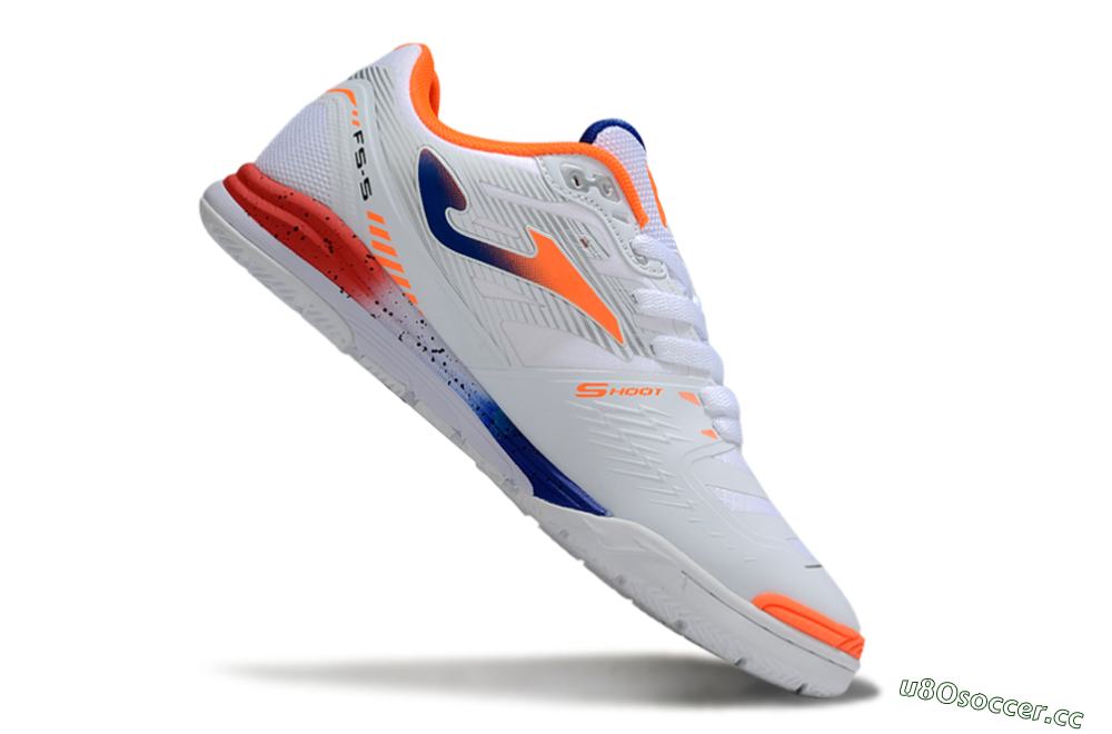 Men's Joma Top Flex IC Indoor & Futsal Low-Tops Football Shoes - White/Blue/Red 4