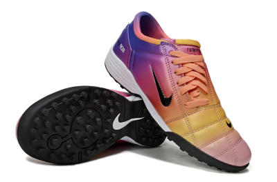 Unisex Nike Total 90 III TF Artificial Turf Low-Tops Football Shoes - Pink/Yellow/Purple