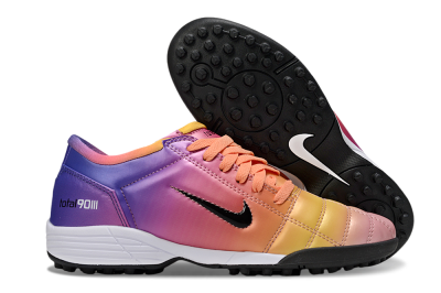 Unisex Nike Total 90 III TF Artificial Turf Low-Tops Football Shoes - Pink/Yellow/Purple