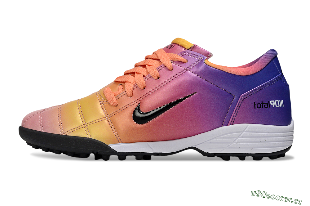 Unisex Nike Total 90 III TF Artificial Turf Low-Tops Football Shoes - Pink/Yellow/Purple 0