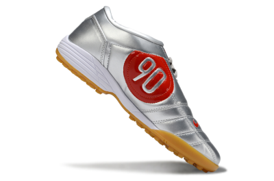 Unisex Nike Total 90 III TF Artificial Turf Low-Tops Football Shoes - Silver/Red/White